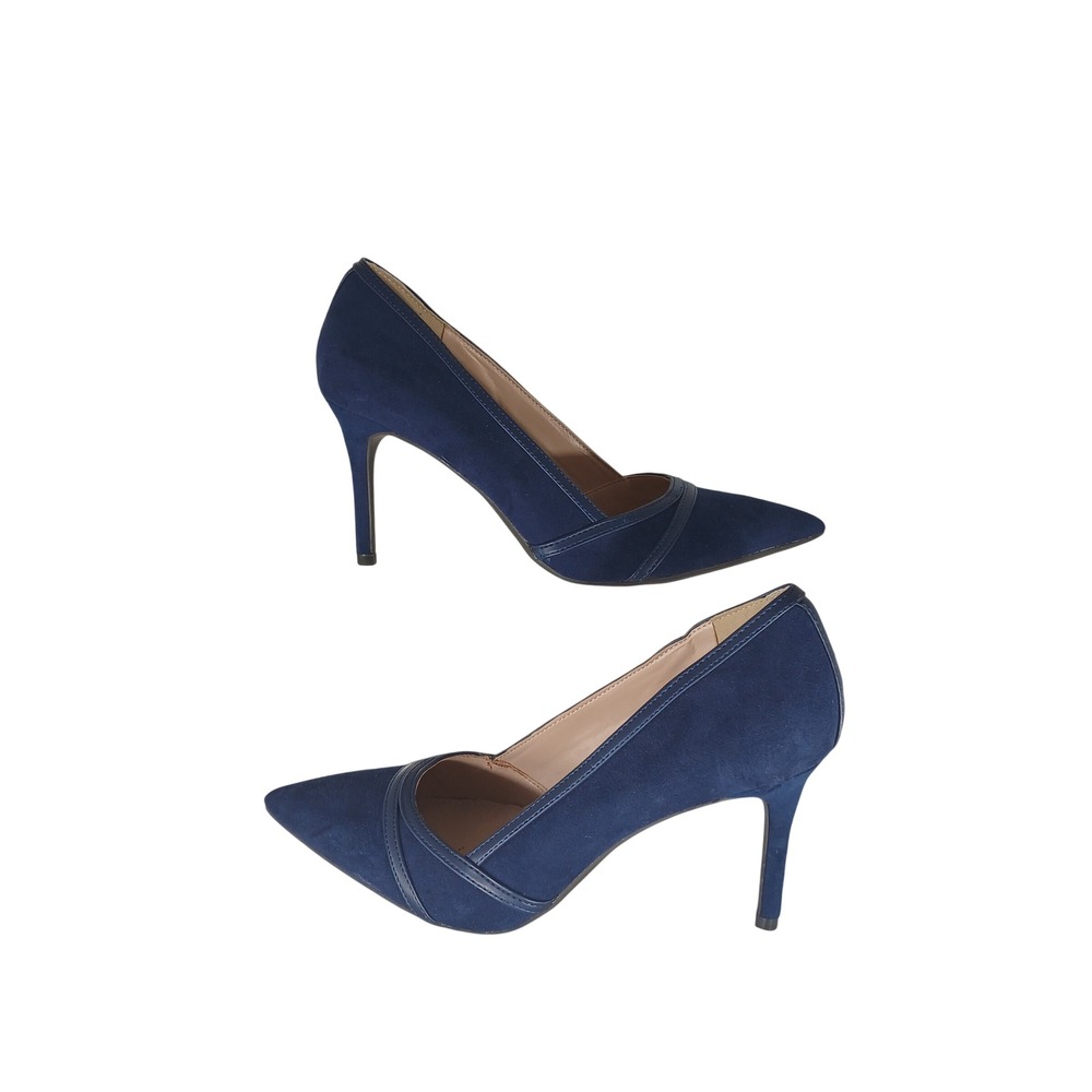 Kelly & Katie Bamita Pump 9M Navy Blue Faux Suede Pointed Toe Stiletto Heels